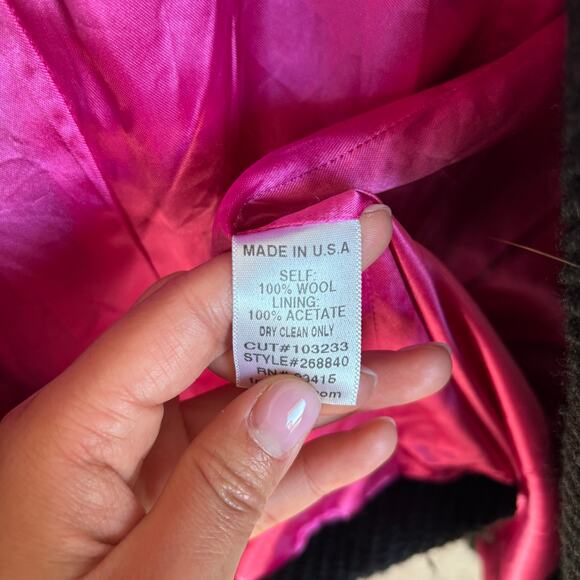 Trina Turk Black Wool Peacoat Women’s Size 6 Winter Trench Buttons - Picture 7 of 8